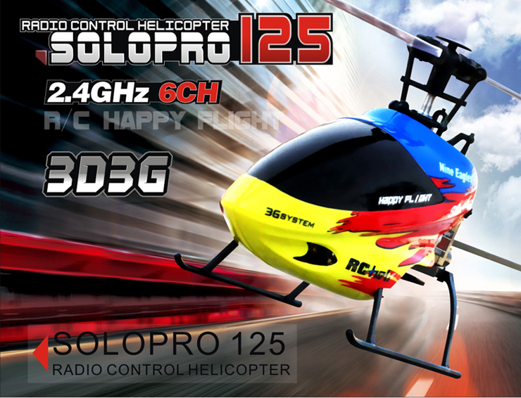 Nine Eagles solo pro 125A 2.4G 6CH Mini 3D Helicopter(include J6 transmitter)