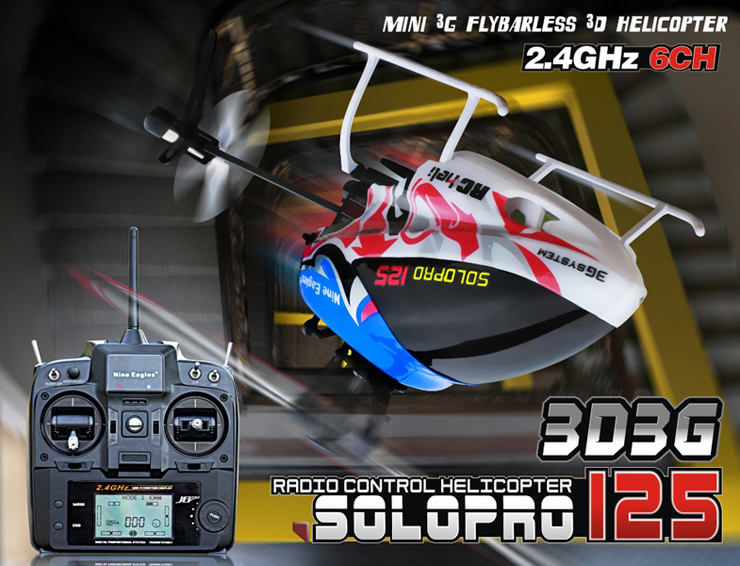 Nine Eagles solo pro 125A 2.4G 6CH Mini 3D Helicopter(include J6 transmitter)