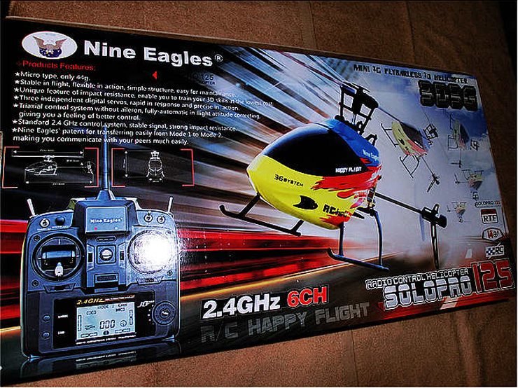 Nine Eagles solo pro 125A 2.4G 6CH Mini 3D Helicopter(include J6 transmitter)