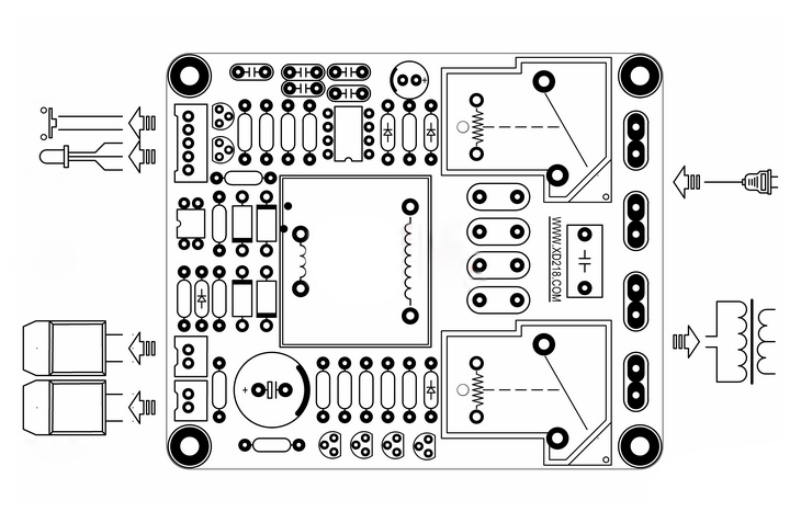 110V Class A Amplifier Power Delay Soft Start Temperature Protection Board