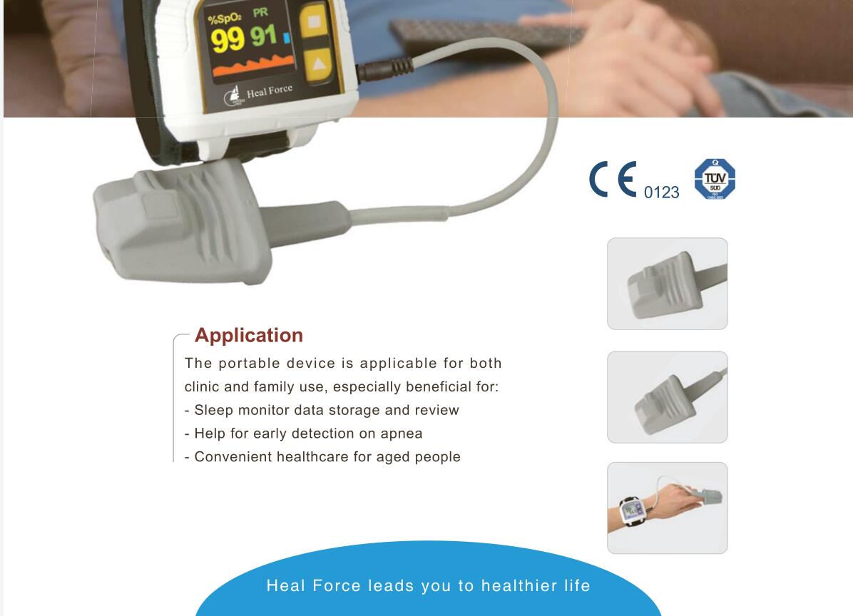 Heal Force Prince 100H Hand Wrist Pulse Blood Oximeter Oxygen