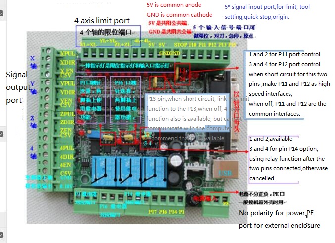 CNC 4 Axis 0-10V PWM MACH3 Interface Breakout Board ...