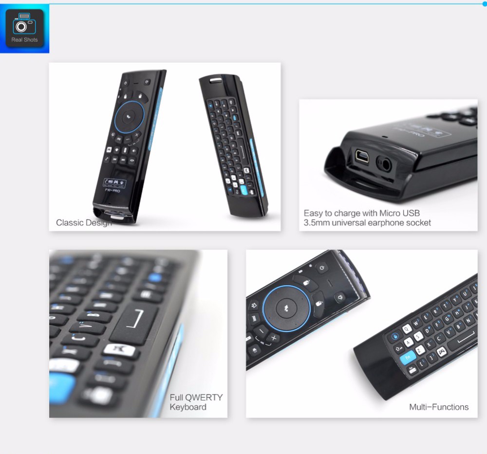Mele F10-PRO 2.4GHz Wireless Air Mouse + Remote Control + Qwerty Keyboard + Voice Transceiver
