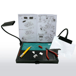 PMKJ019 Portable Model Workbench Professional2.0 Cutting/Polishing/Assembling Work Station with LED Light and Magnifier