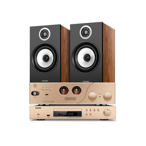 UOTANG D338 Set (2PCS T118Pro 6.5-Inch 2.0 Bookshelf Speakers + MK8200 80Wx2 Tube Amp + Optional MT901 CD Player)