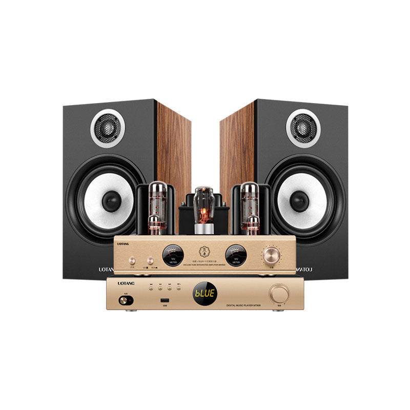 UOTANG D538 Set (2PCS T118Pro 6.5-Inch Bookshelf Speakers + MK8500 12Wx2 Tube Amp + MT908 DAC or MT901 CD Player)