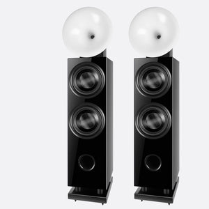 2PCS UOTANG T618 Floorstanding Speakers HiFi Horn Tweeters Dual 8-Inch Woofer (Golden Orange/Moon White)