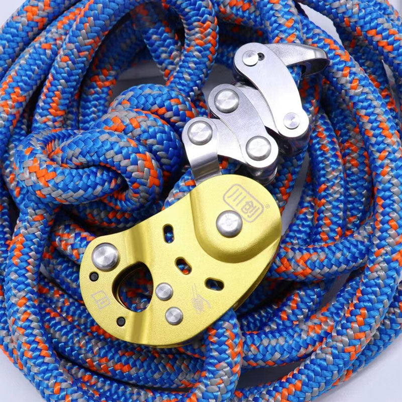 Golden Rope Grab 150KG Load High-altitude Operation Protection Auxiliary Device with Blue Rope
