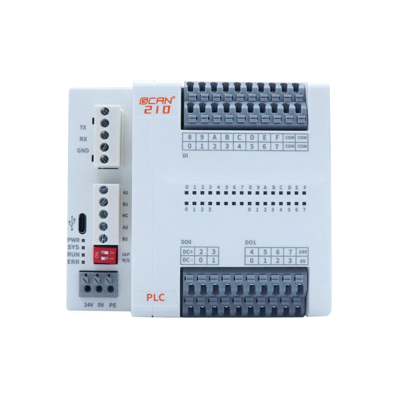 GCAN-PLC-210 RS485/232 PLC Controller Digital Input/Output with 4CH 3A DO Support Modbus-RTU Master/Slave Function