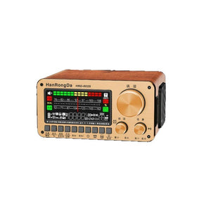HanRongDa HRD-802S Wooden Box 76-108MHz Multifunctional Dual Band Smart Radio Receiver 2CH Bluetooth Speaker with Optional W3 Signal Repeater