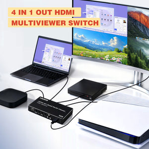 NK-BT41 720P/1080P/4K HDMI-compatible Splitter 4-IN 1-OUT Multi-Viewer 4-Channel Video Distribution
