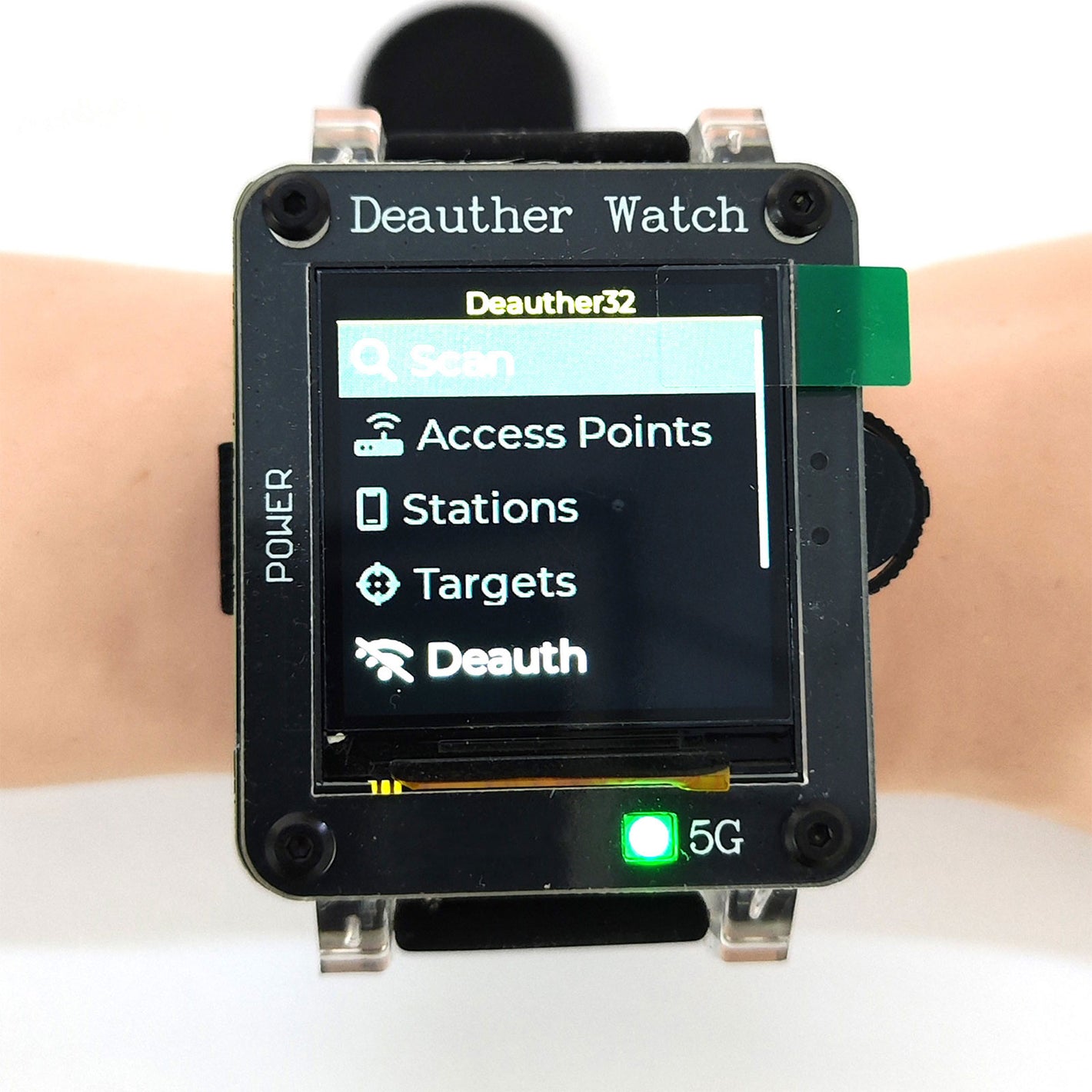 Thanksbuyer Deauther32 Watch MINI-5G Geek Watch ESP32-C5 WiFi 2.4GHz&5GHz Network Security Testing and Learning Tool