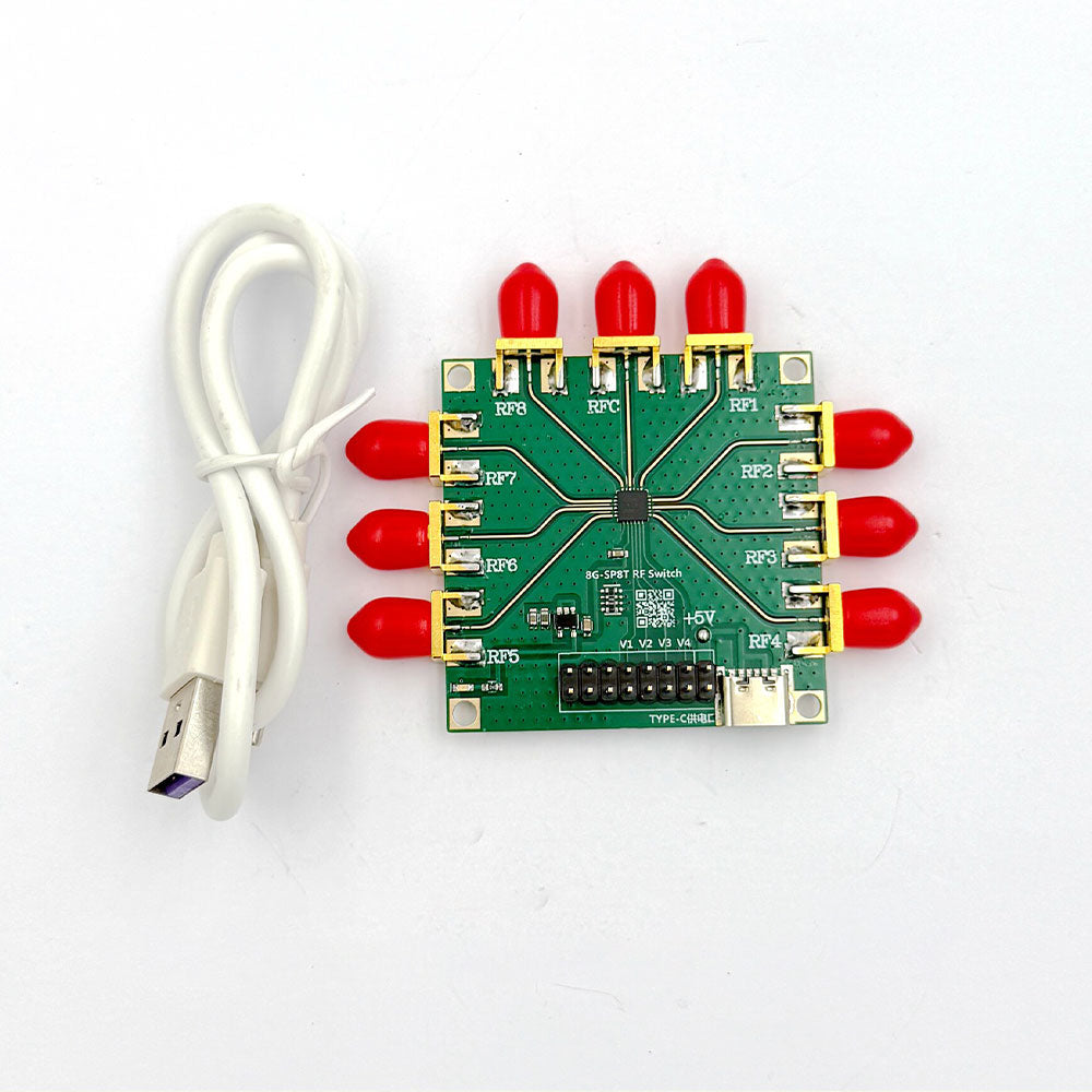 PE42582 SP8T RF Switch Module Single-Pole 8-Throw 9K-8GHz RF Switch + Optional STM32 LCD Controller Board USB TTL Communication
