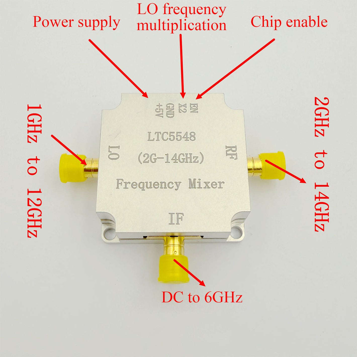 LTC5548 2GHz-14GHz Microwave RF Frequency Mixer with Wideband DC to 6GHz IF Integrated LO Buffer Support Frequency Doubling