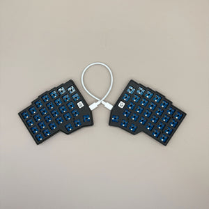BORNE CORN4X6 White/Black Split Wired Keyboard Kit Ergonomic QMK Hot-swappable RGB DIY Keyboard (Switches & Keycaps Optional)