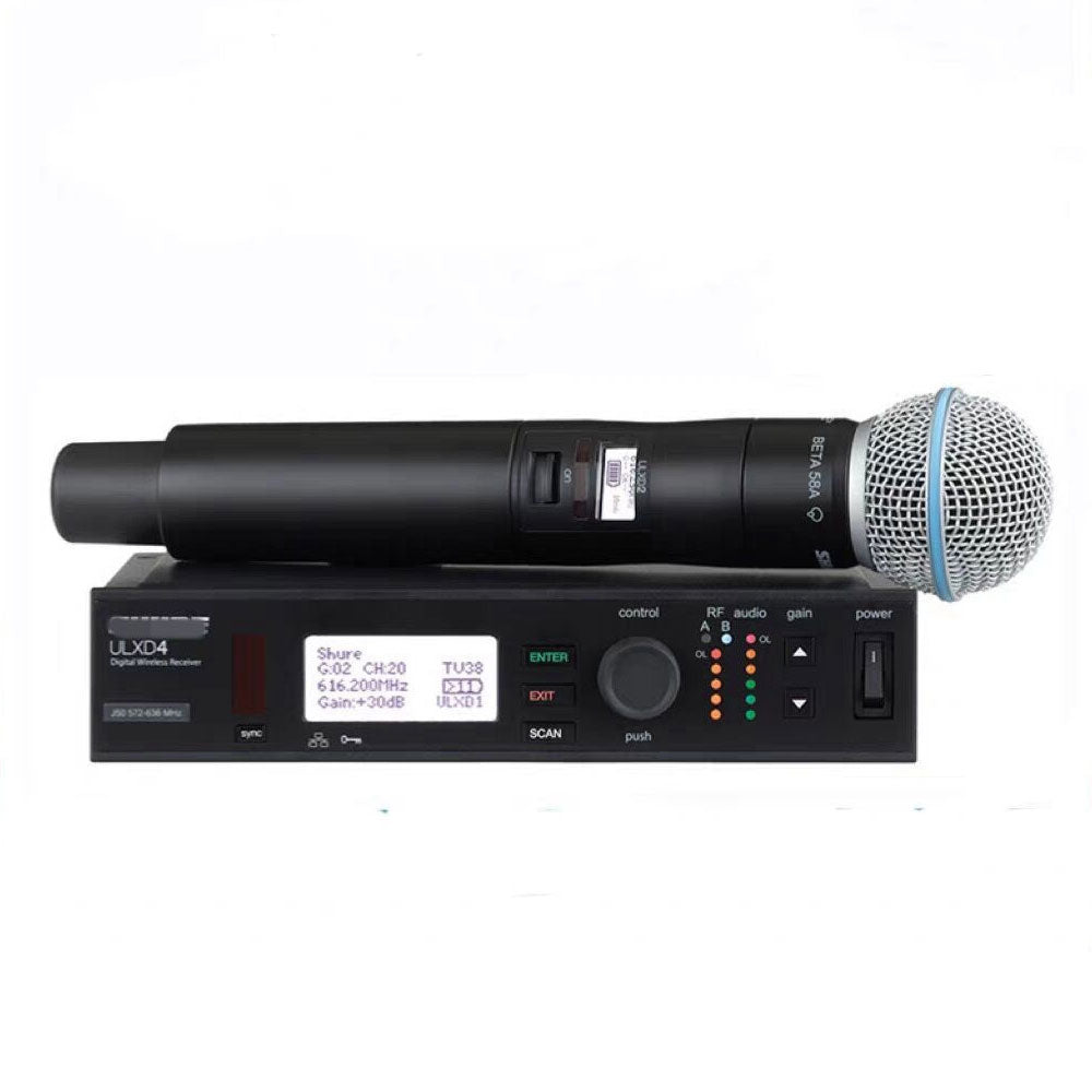 ULXD4/BETA58A Digital Wireless Receiver with Handheld Microphone for Professional Stage Performance