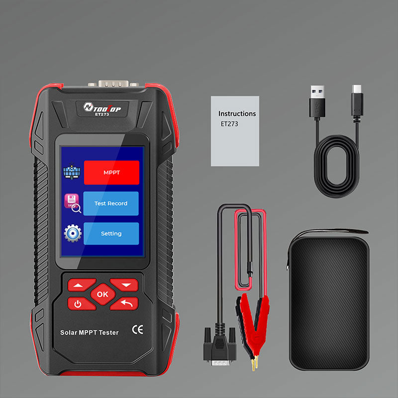 TOOLTOP ET273/ET275 Solar MPPT Tester 3-90V/0-40A/2000W High Power Photovoltaic Tester with 3.2-Inch HD Screen