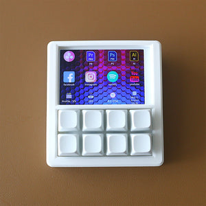 EezBotFun 8-Key Mechanical Keyboard Customize Macro DIY Keyboard Desktop Console Screen Controller