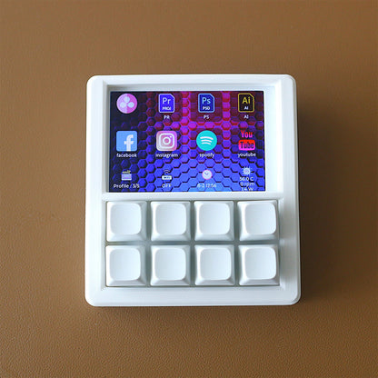 EezBotFun 8-Key Mechanical Keyboard Customize Macro DIY Keyboard Desktop Console Screen Controller