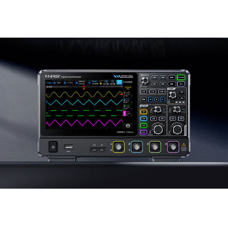 FNIRSI DPOF1204 High Refresh Fluorescence Desktop Digital Oscilloscope 4-Channel 200MHz 1GSa/s 14Mpts Oscilloscope