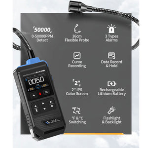 FNIRSI GD-02 0-50000PPM Methane/Propane/Isobutane Combustible Gas Detector Support Curve Recording