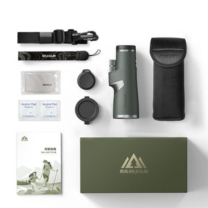REASUR 10X50/12X50 Portable Monocular ED Micro Flat Field Telescope for Outdoor Camping/Hiking/Bee Finding