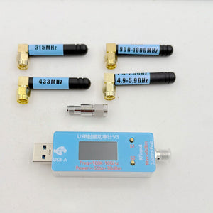 RF-Power-Meter-V3.0 100K-10GHz -55~+30dBm Portable USB Simple RF Power Meter with 8GHz/2W/30DB Attenuator