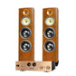 UOTANG D798 Set T518 50W-180W 3-Way Floor Standing Speakers (Walnut Finish/Piano Black) + MK8200 80Wx2 Tube Amp