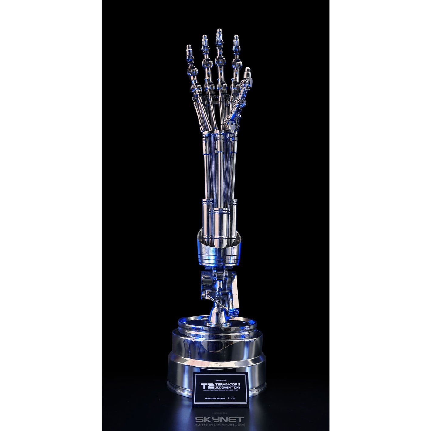Thanksbuyer 1:1 Life Size T800 Terminator Arm Terminator Prop Model 101 Robot Arm Statue White Copper Bionic Hand