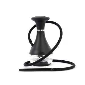 High-End Arabian Electric Hookah Set 1 Hose Rechargeable E Hookah (Black/White Body with Neck Trim)