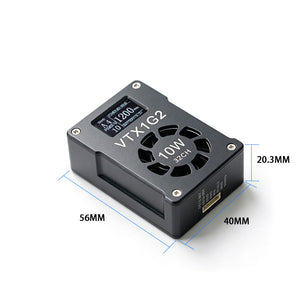 VTX1G2 FPV VTX 1.2G 10W Video Transmitter 32CH Long Range Drone Transmitter for FPV Racing Drone