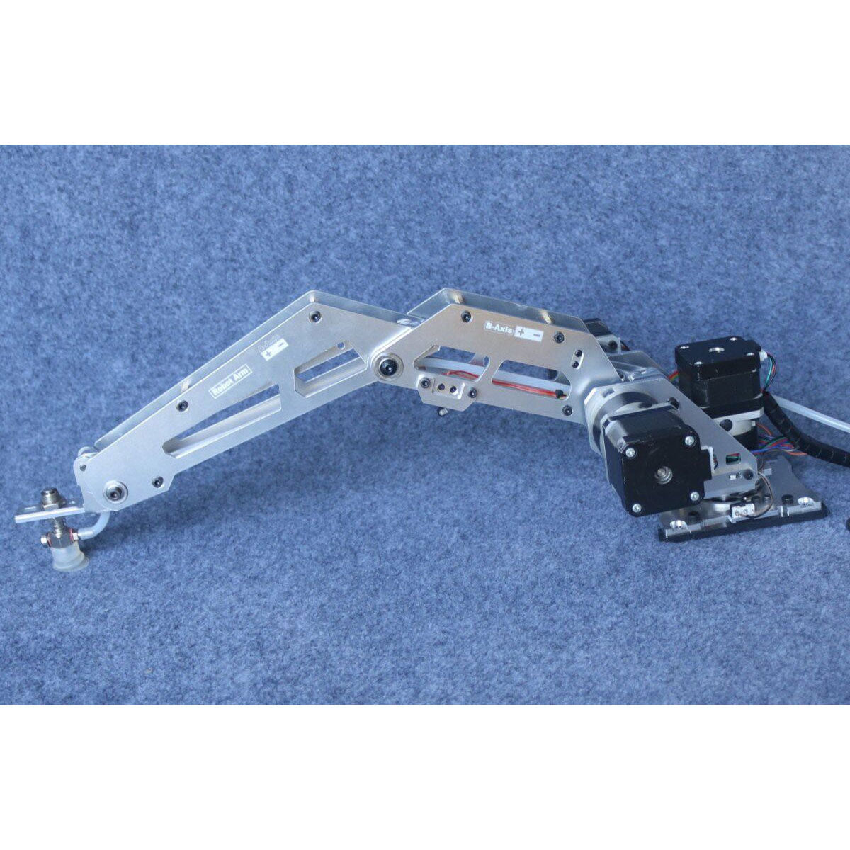 E-Robot 3-Axis Metal Mechanical Arm Kit Reduction Stepper Motor 3DOF DIY Industrial Robotic Arm with Suction Cup + Controller