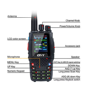 QYT KT-A16 AM Radio Transceiver 118.000-136.999MHz 6W 200-Channel Walkie Talkie with 1.77-Inch TFT Color Screen