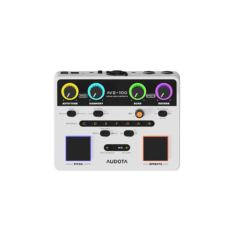 Audota AVE-100 Professional Vocal Processor Anti-Feedback 3-IN-1 Intelligent Vocal Effects Pedal Support KeyLearn Function