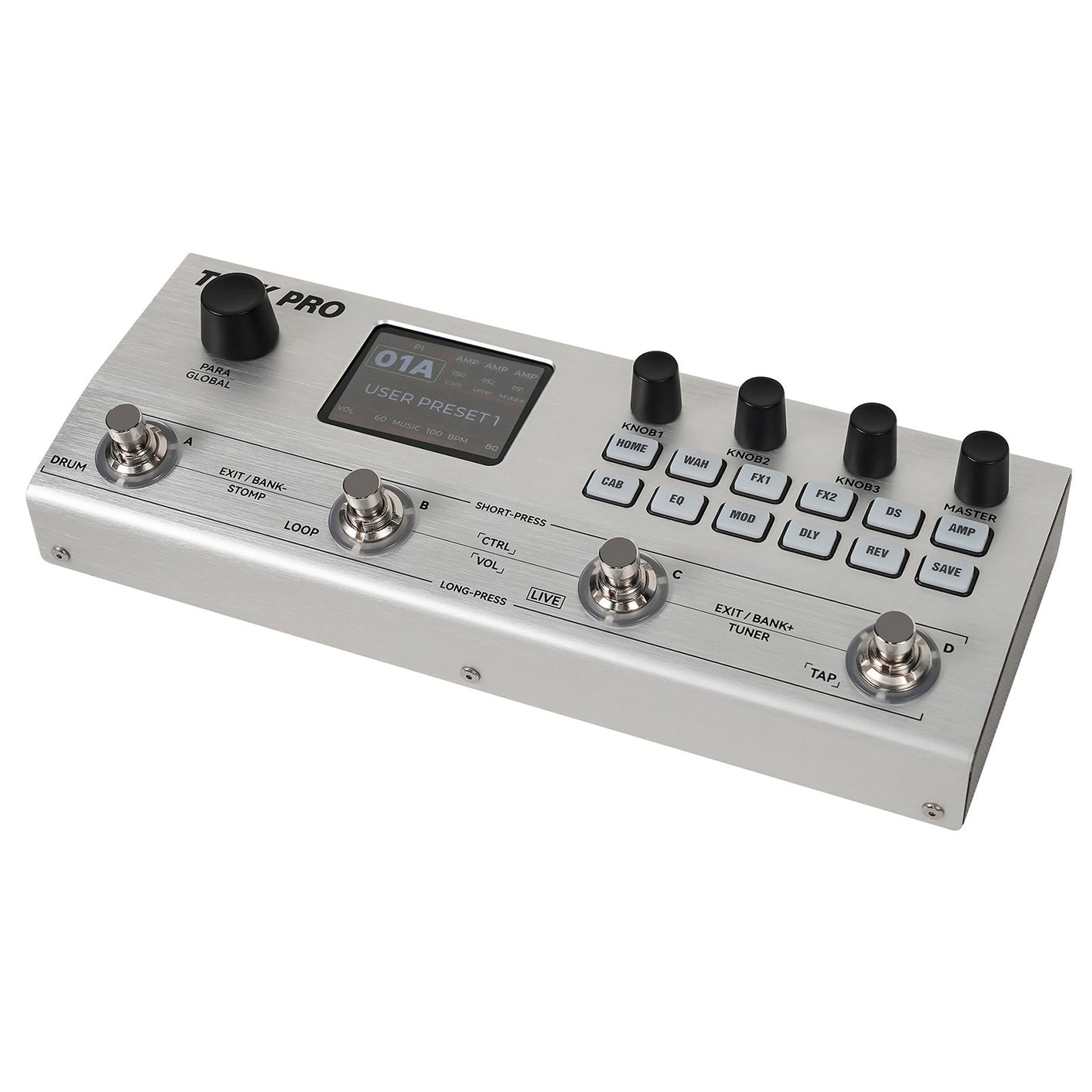 M-VAVE TANK-PRO Guitar/Bass Multifunctional Effects Pedal AI Neural Network Modeling with 120 Preset Tones