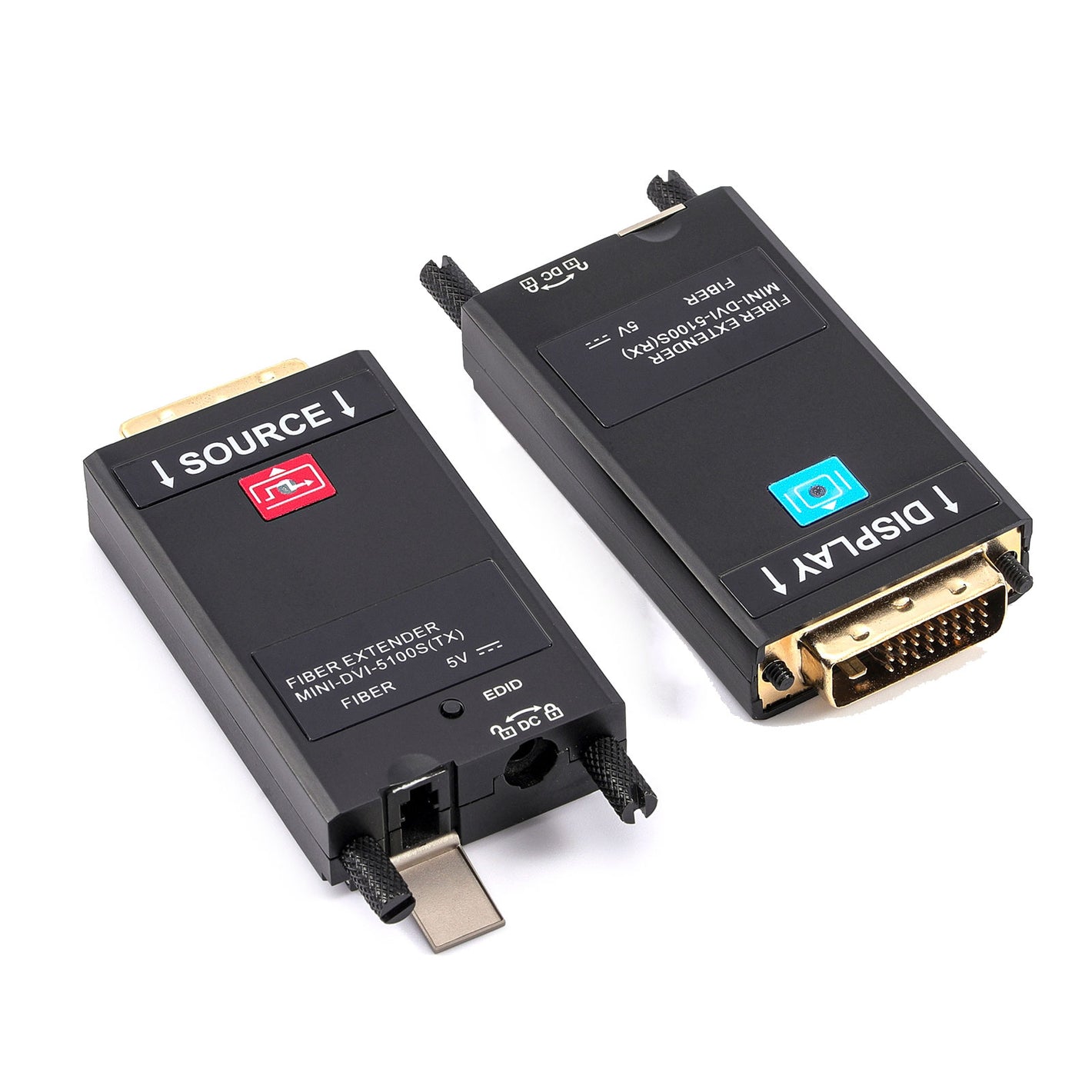 4K 60Hz DVI Fiber Extender MINI-DVI-5100S DVI Fiber Optic Extender (TX + RX) for Single-Mode Fiber