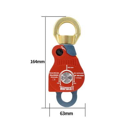 Hopber IRX-SG2 Dual Universal Pulley Swivel Ring Slow Descent Device for Climbing Fire High Altitude Fall Protection