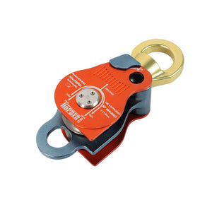 Hopber IRX-SG2 Dual Universal Pulley Swivel Ring Slow Descent Device for Climbing Fire High Altitude Fall Protection