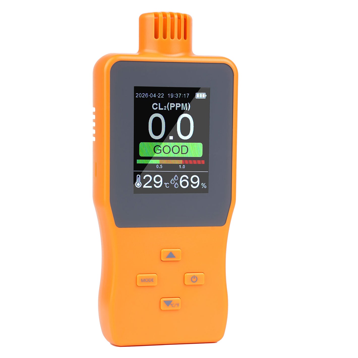 A8-CL2 0-20PPM Chlorine Gas Detector Rechargeable Chlorine Gas Monitor with LCD Display and Alarm
