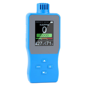 A8-H2S Portable H2S Monitor 0-100PPM Hydrogen Sulfide Monitor with Date Time Temp & Humidity Display