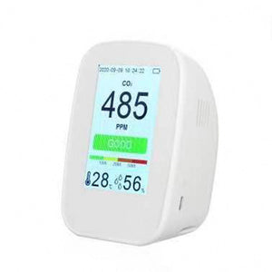 D9-E 5-In-1 CO2 Monitor Indoor Air Quality Detector Temperature Humidity Meter with 3000mAh Battery