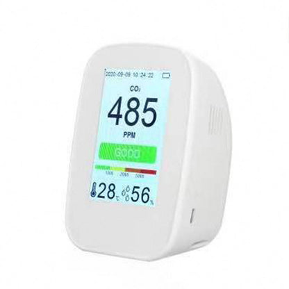 D9-E 5-In-1 CO2 Monitor Indoor Air Quality Detector Temperature Humidity Meter with 3000mAh Battery