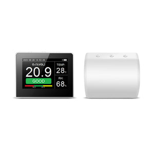 K6-O2 Oxygen Detector Portable O2 Gas Monitor Temp Humidity Sensor with 3.5" TFT Color Screen
