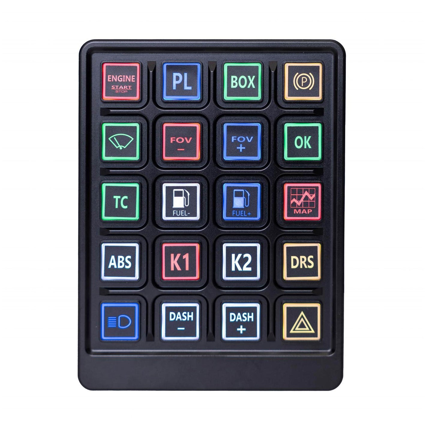 Simplayer Panel Apex-2 PA2 Sim Racing Button Box with RGB Backlit Buttons and Label Stickers