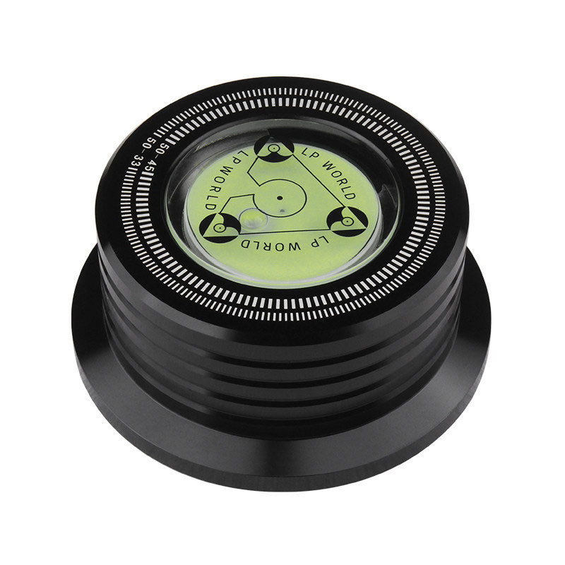 YYAUDIO LP Vinyl Record Clamp Aluminum Alloy Turntable Weight Level Meter (Black/Silver)