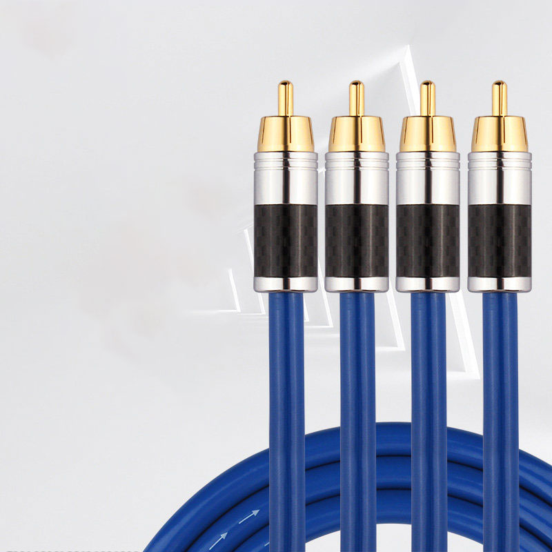 2PCS YYAUDIO 0.5-5m RCA Audio Cable with Single Crystal Copper Core for HiFi Amplifier and Speaker