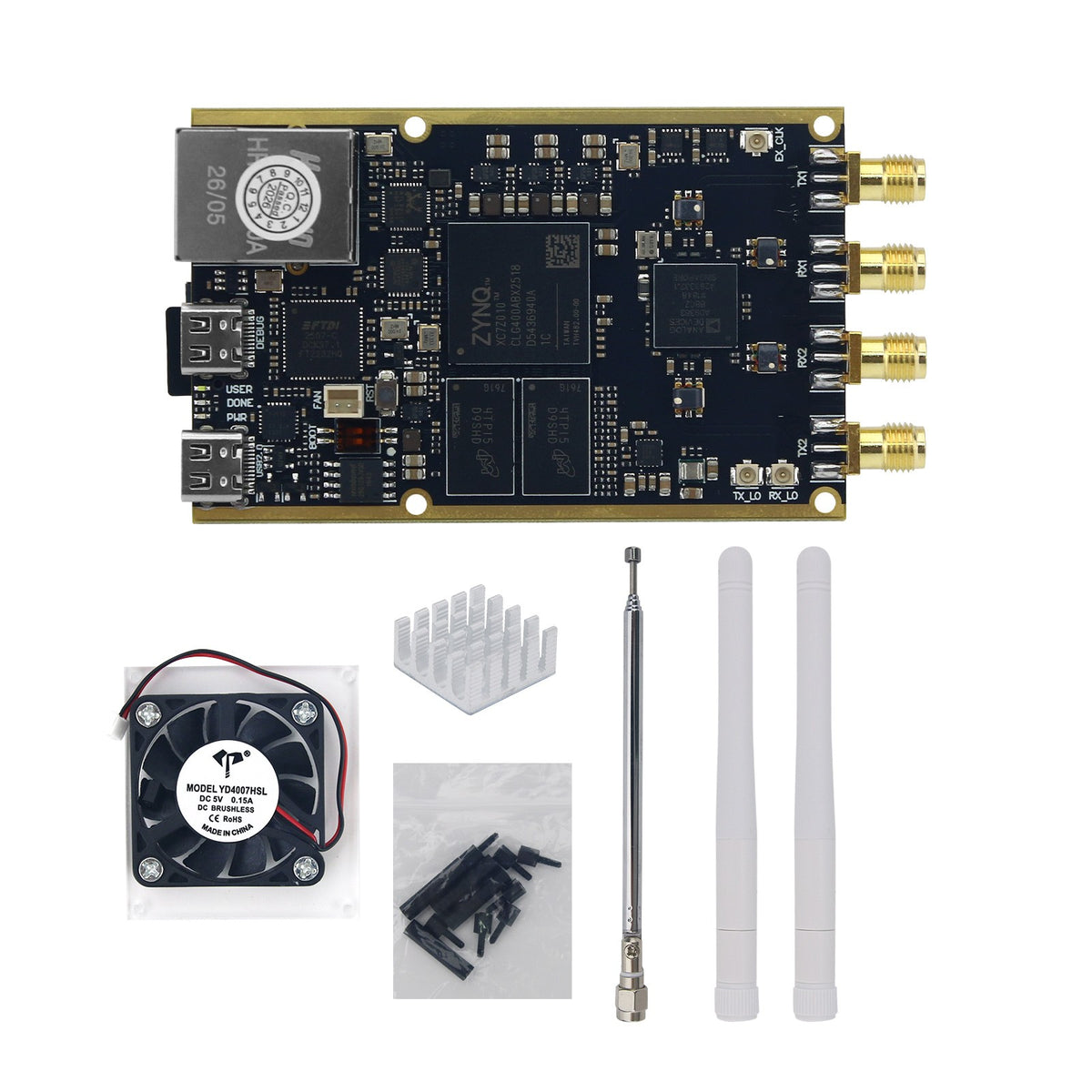 HamGeek 70MHz-6GHz 7010-SDR AD9363 SDR Software Defined Radio Development Board with Heat Sink for Pluto SDR MATLAB