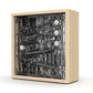 Q1 304 Stainless Steel Ball Track Desktop Decoration Clock Creative Punk Clock with Real Wood Shell