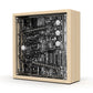 Q1 304 Stainless Steel Ball Track Desktop Decoration Clock Creative Punk Clock with Real Wood Shell