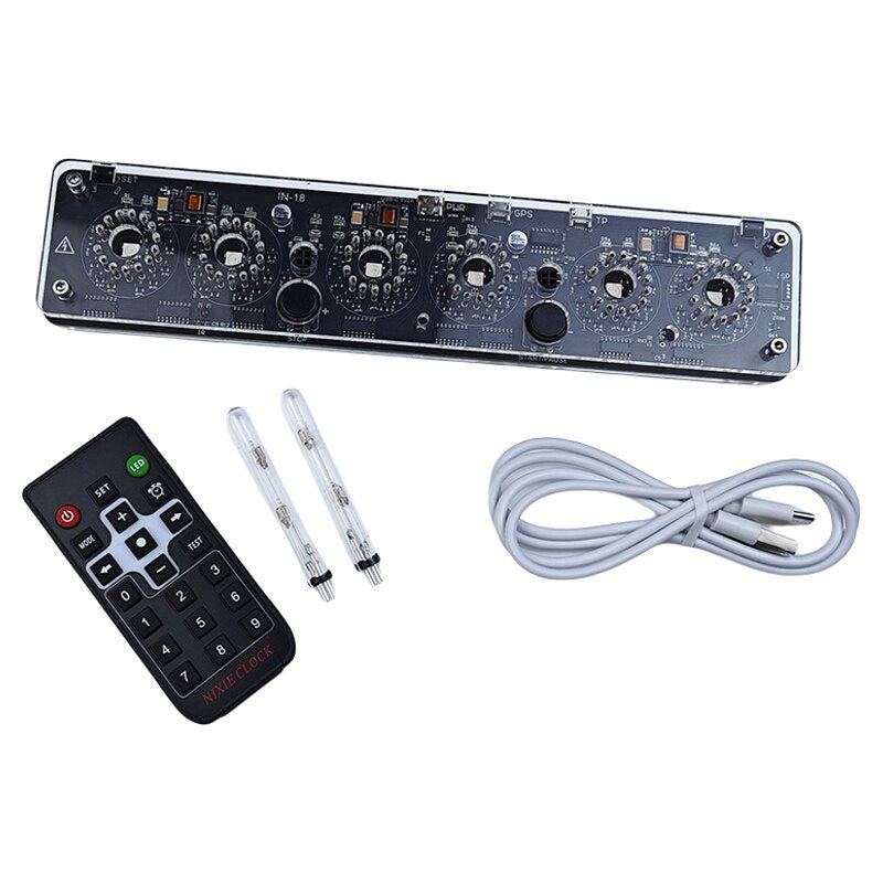 Basic/Advanced Version 6-Digit Nixie Clock Base 12/24H Switch Glow Tube Clock Support for IN-18 Nixie Tube
